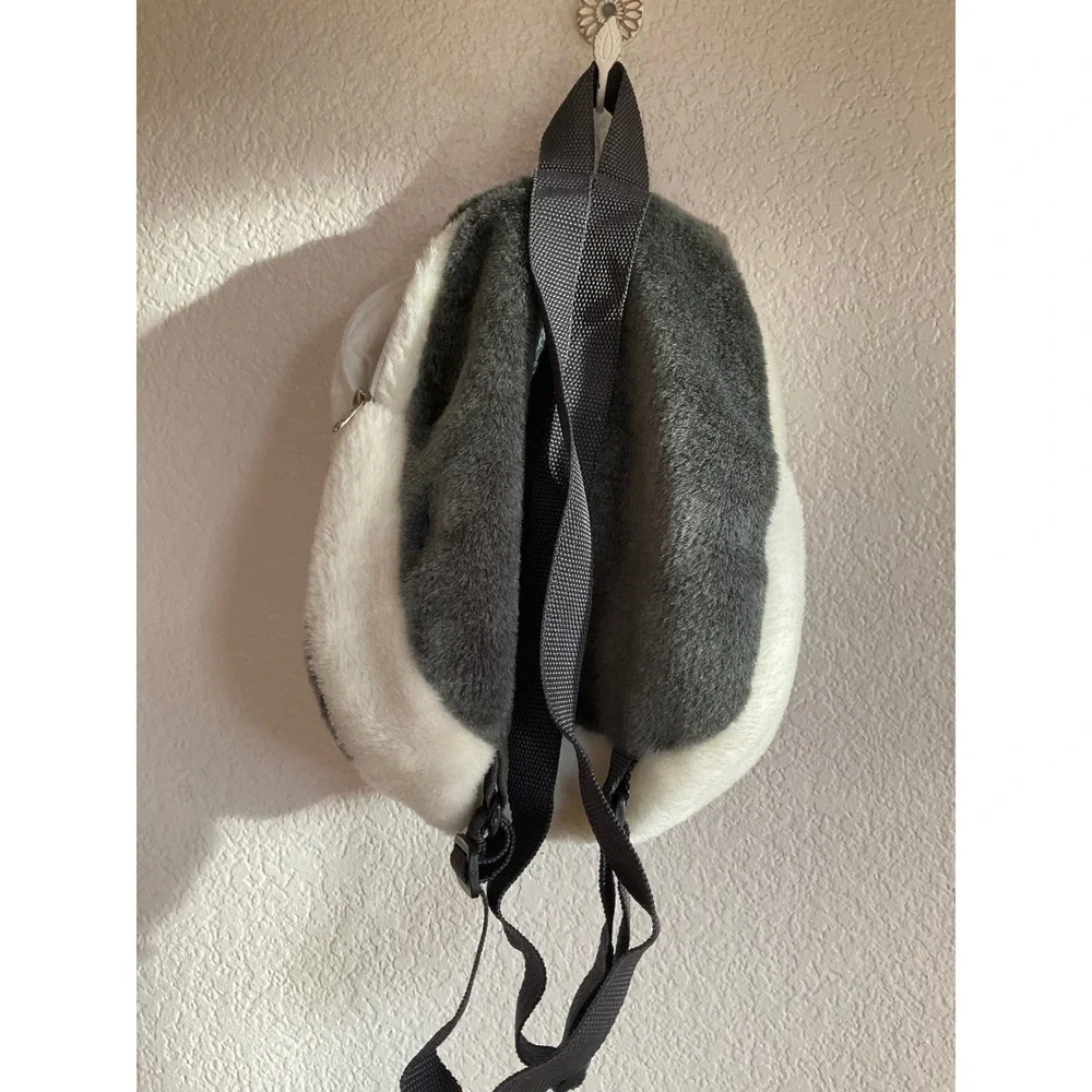 Softoi Australia Koala Plush Backpack Grey Faux‎ Fur Kangaroo Souvenir Bag NWT